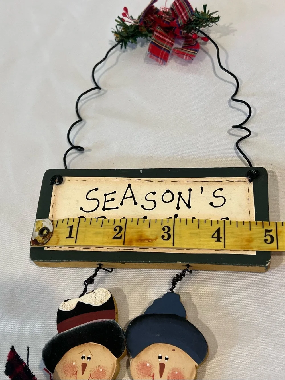 Vintage Seasons Greetings Snowman Wall Decor